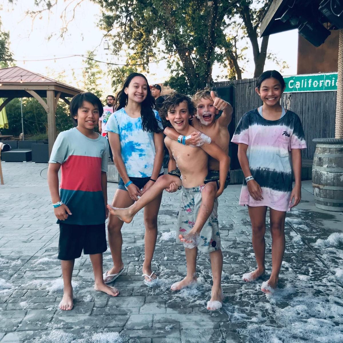 Kids at Velocity Island Park summer camp enjoying water activities